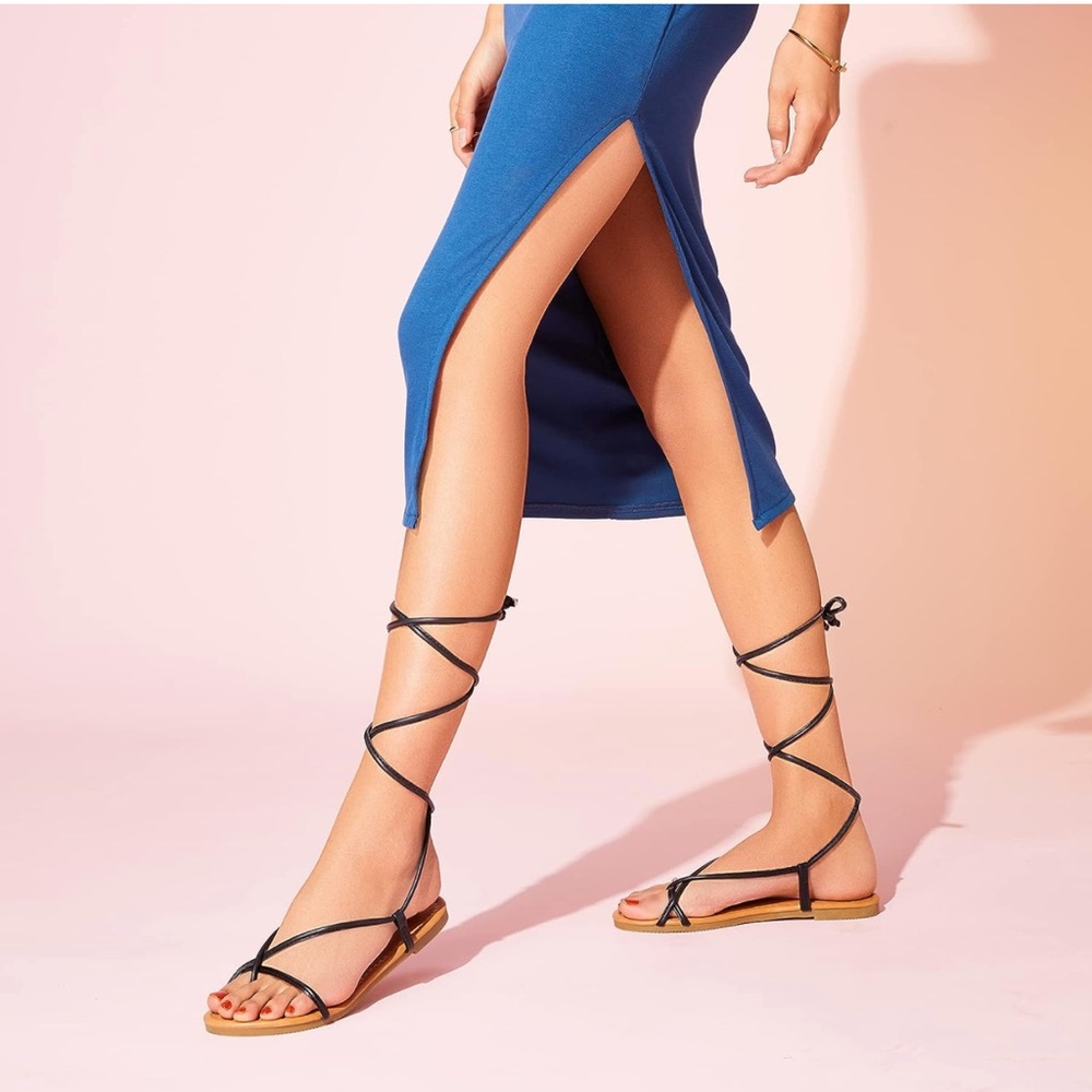 Leather Lace Up Sandals